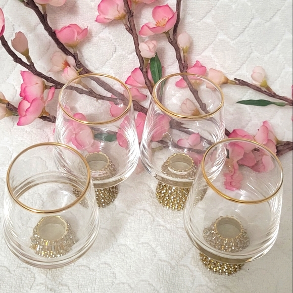 ✨️Christian Siriano NY Set of Four Rhinestones Decorative Shot Glasses - Picture 5 of 10